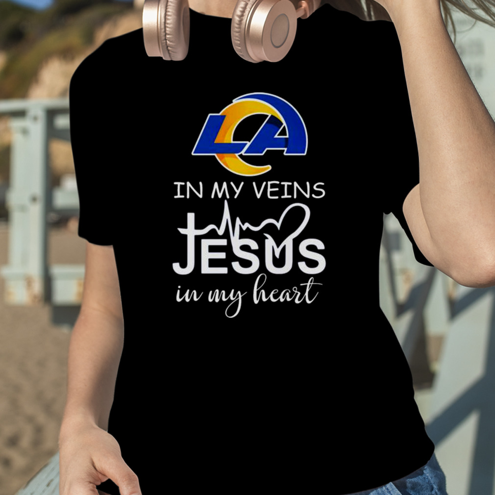 Los Angeles Rams Logo 2023 In My Veins Jesus In My Hearshirt