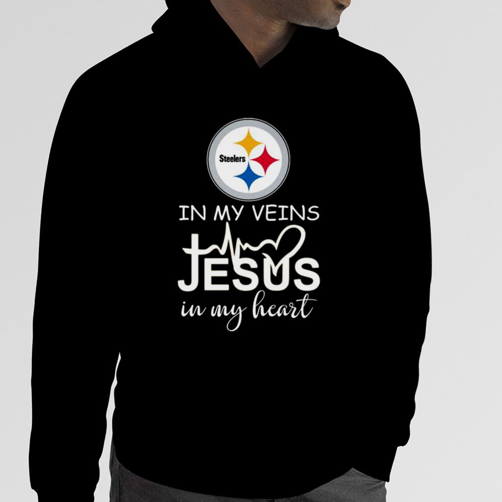 Pittsburgh Steelers Logo 2023 In My Veins Jesus In My Heart Shirt -  Peanutstee