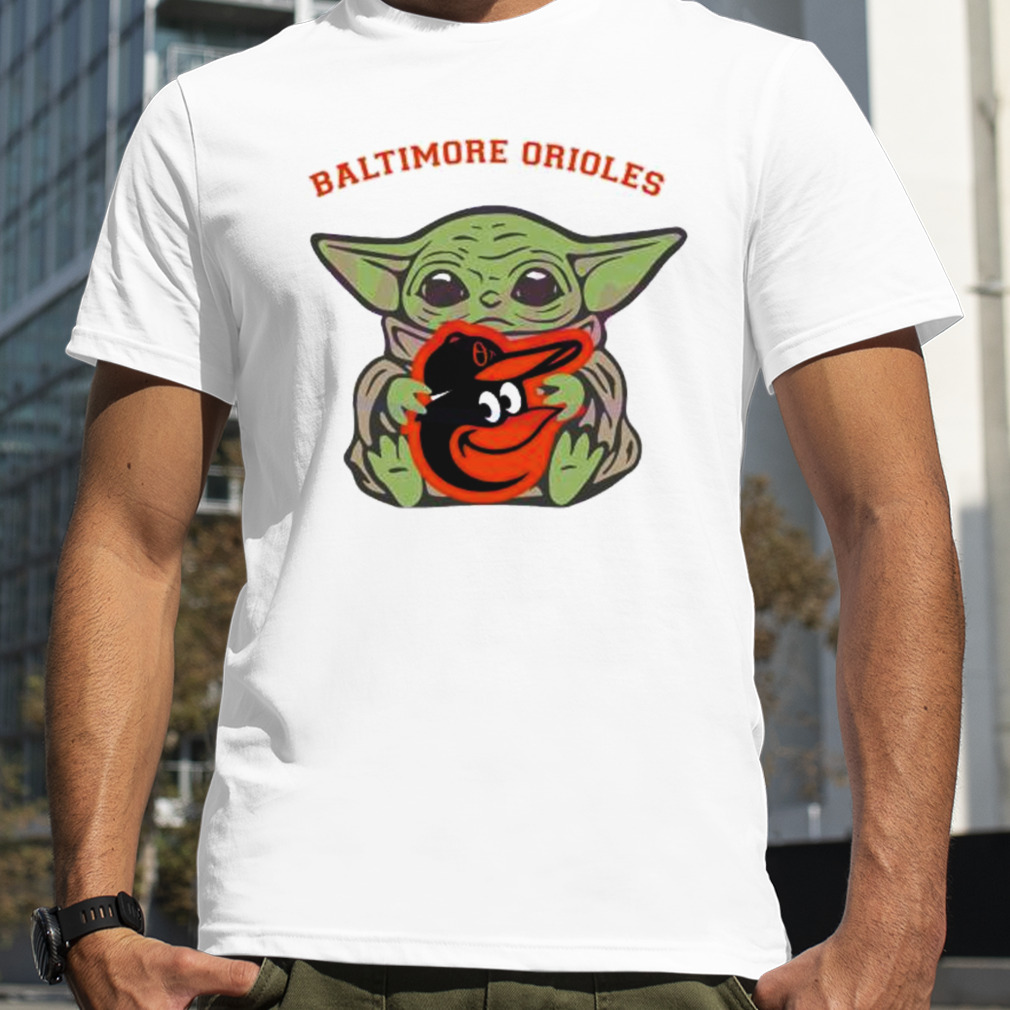 Baby Yoda Hug Logo Baltimore Orioles Sport Shirt - High-Quality Printed  Brand