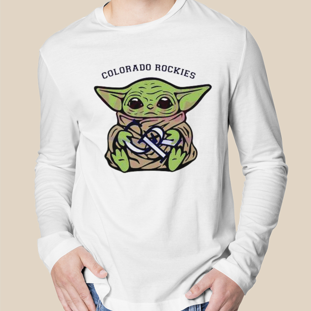 Baby Yoda Hug Logo Colorado Rockies Sport 2023 Shirt, hoodie