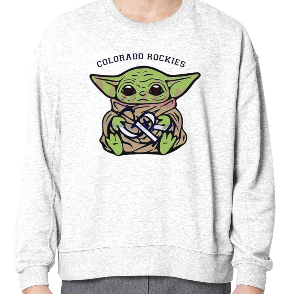 Baby Yoda Hug Logo Colorado Rockies Sport Shirt - High-Quality