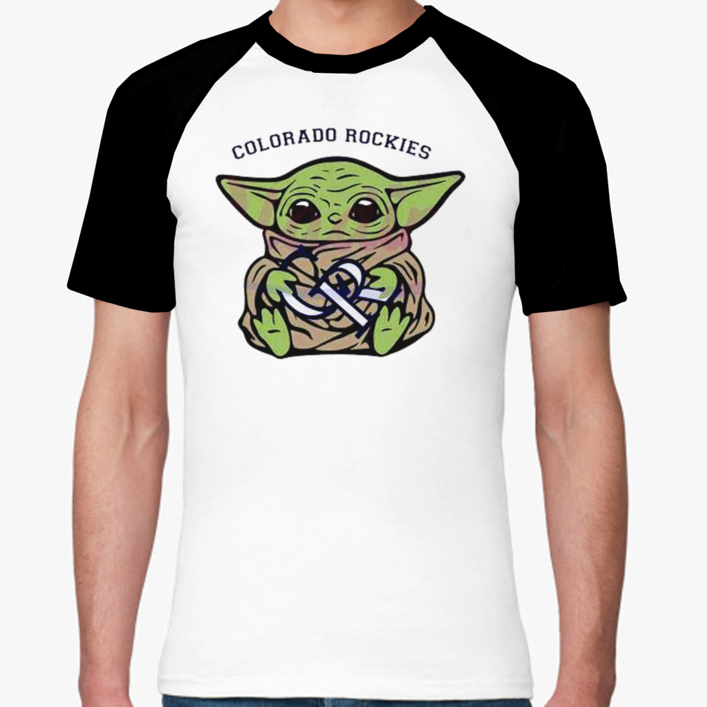 Official Baby Yoda hug logo Colorado rockies sport 2023 T-shirt