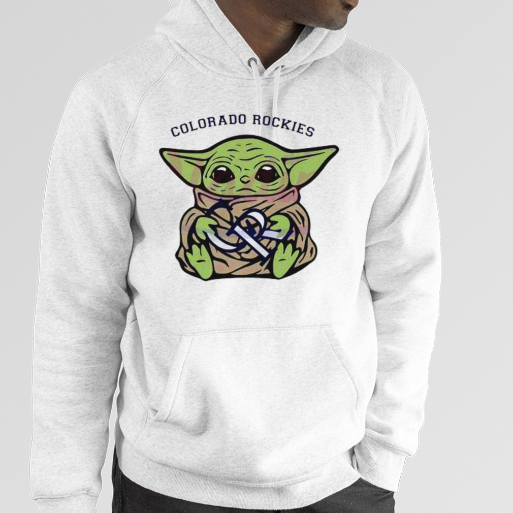 Baby Yoda Hug Logo Colorado Rockies Sport Shirt - High-Quality