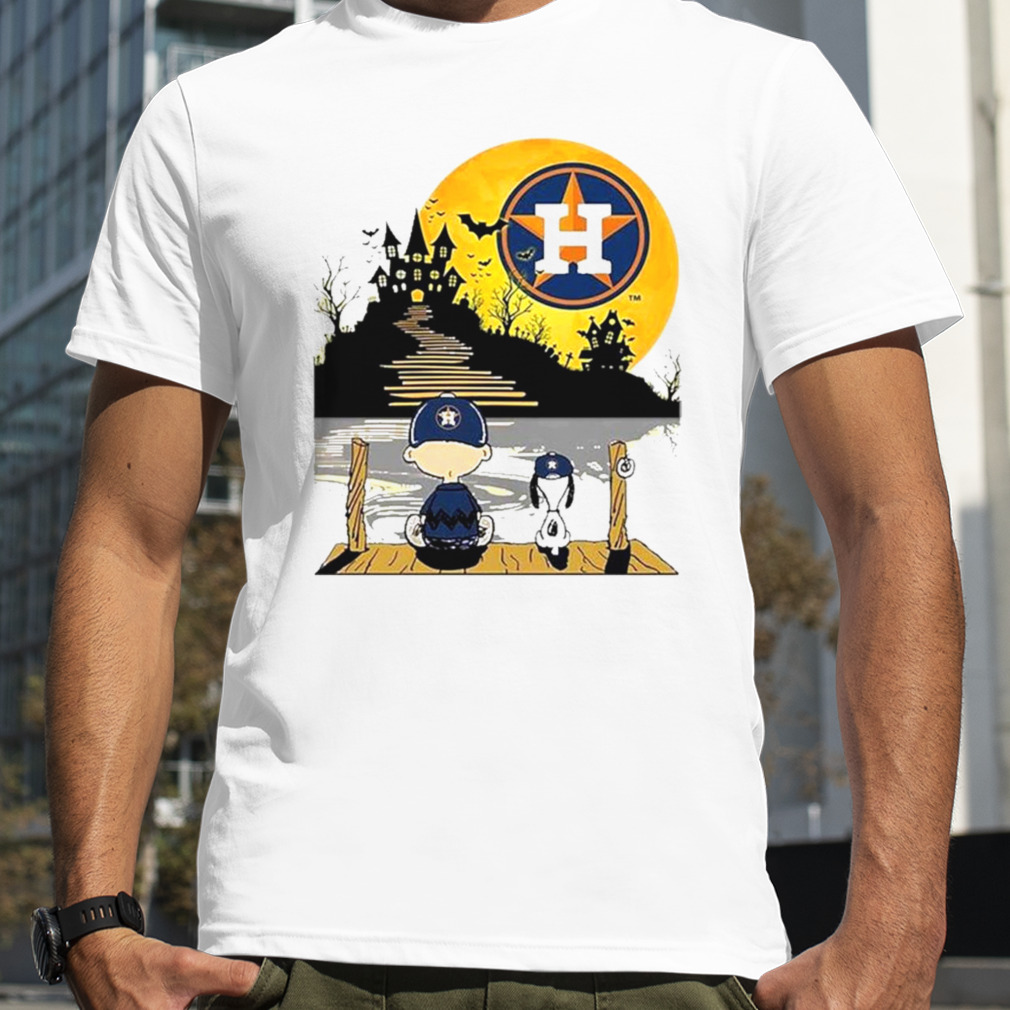 Snoopy Charlie Brown Sit Under Moon Houston Astros Halloween Shirt -  High-Quality Printed Brand