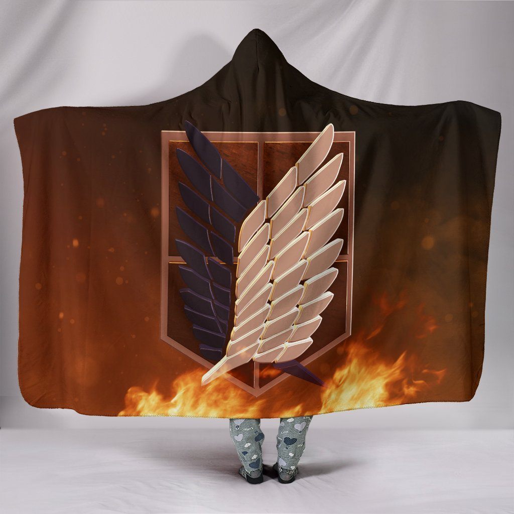 Attack On Titan Hooded Blanket - Survey Corps Logo Blanket
