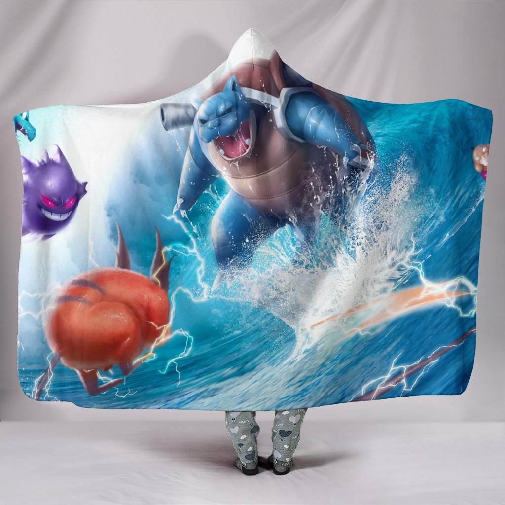 Pokemon Blastoise Wave Geek Blue Blanket