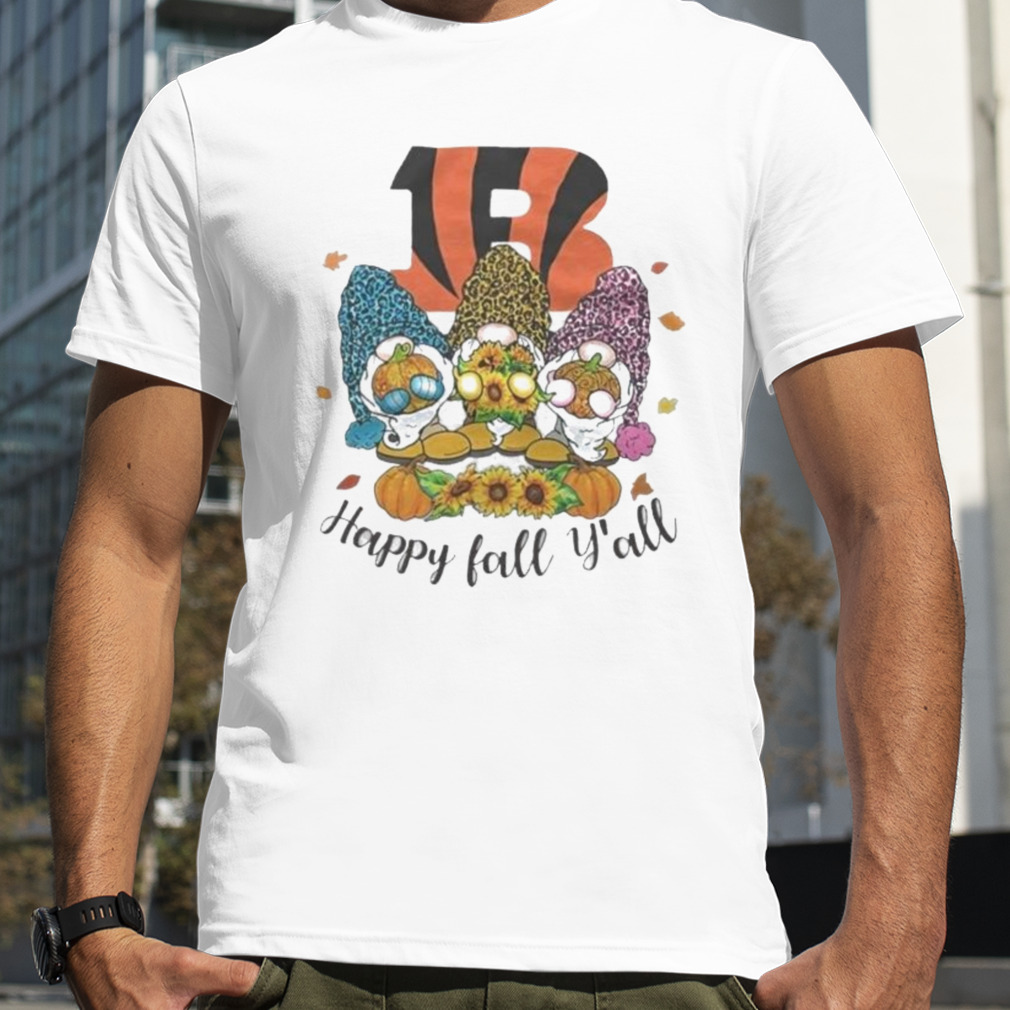 Gnomes Happy Fall Y'All Cincinnati Bengals Shirt - Peanutstee