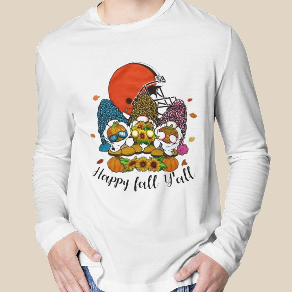 Gnomes Happy Fall Y'all Cleveland Browns Shirt