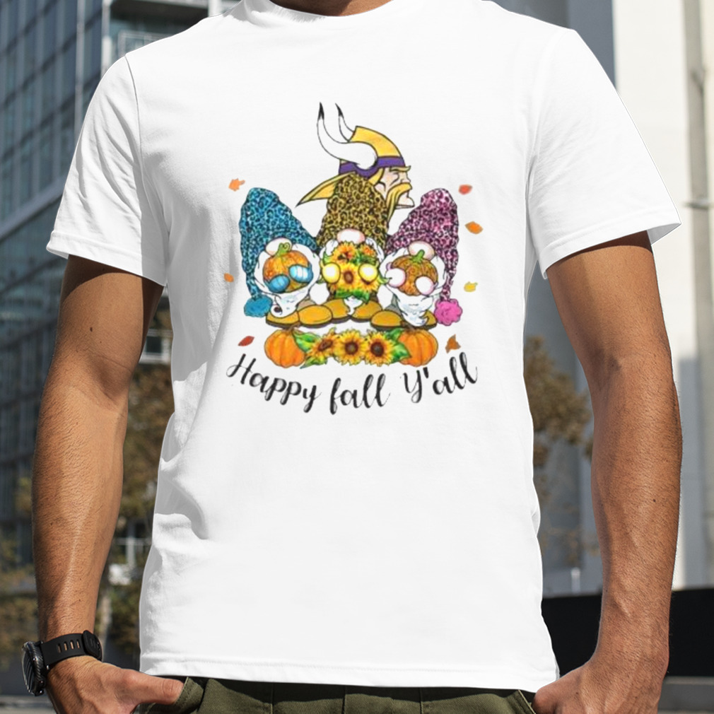 Happy fall y'all the Gnomes Minnesota Vikings logo shirt, hoodie