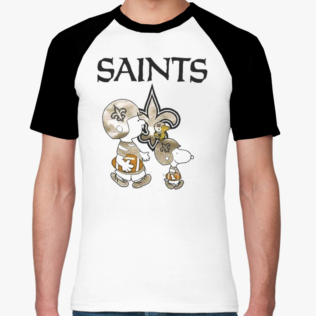 New orleans saints Peanuts Snoopy Charlie brown and Woodstock T