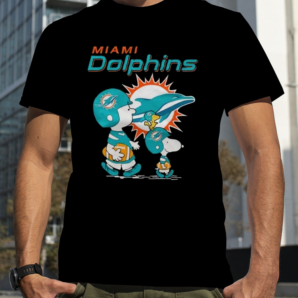 Miami Dolphins Peanuts Snoopy Charlie Brown And Woodstock Shirt -  Reallgraphics