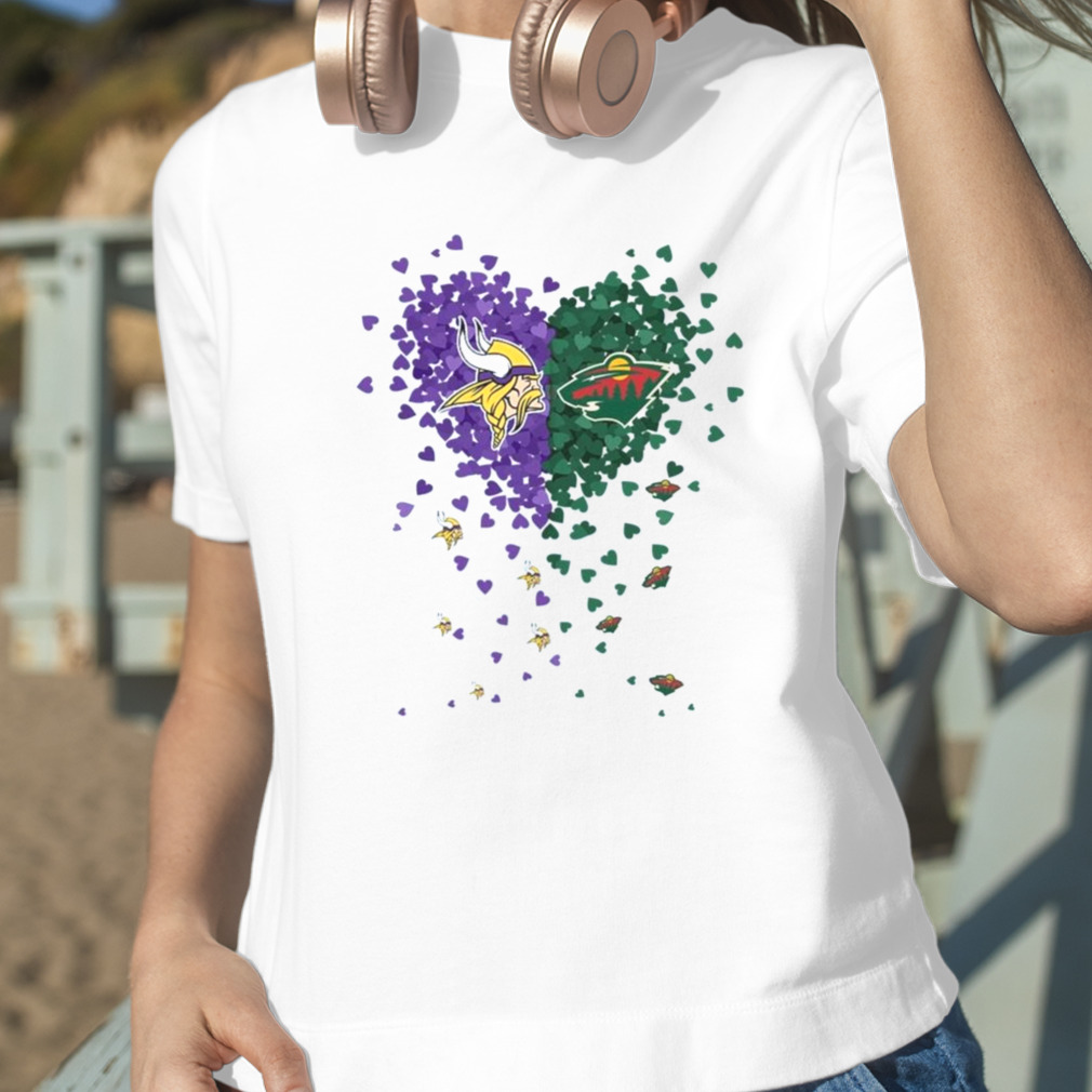 Unique Minnesota Vikings and Minnesota Wild Tiny Heart Shape T-shirt -  Jomagift