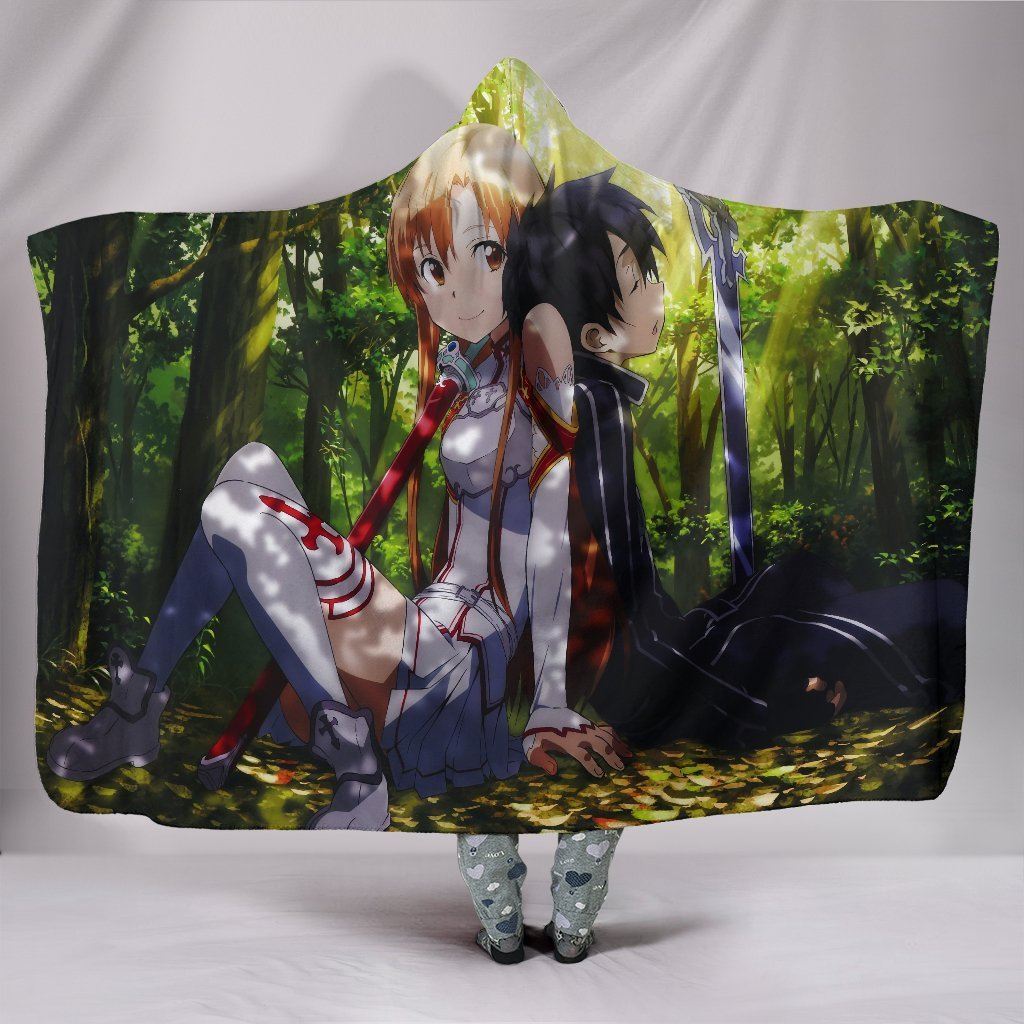 Sword Art Online Kirito Asuna Hooded Blanket - Under The Shade
