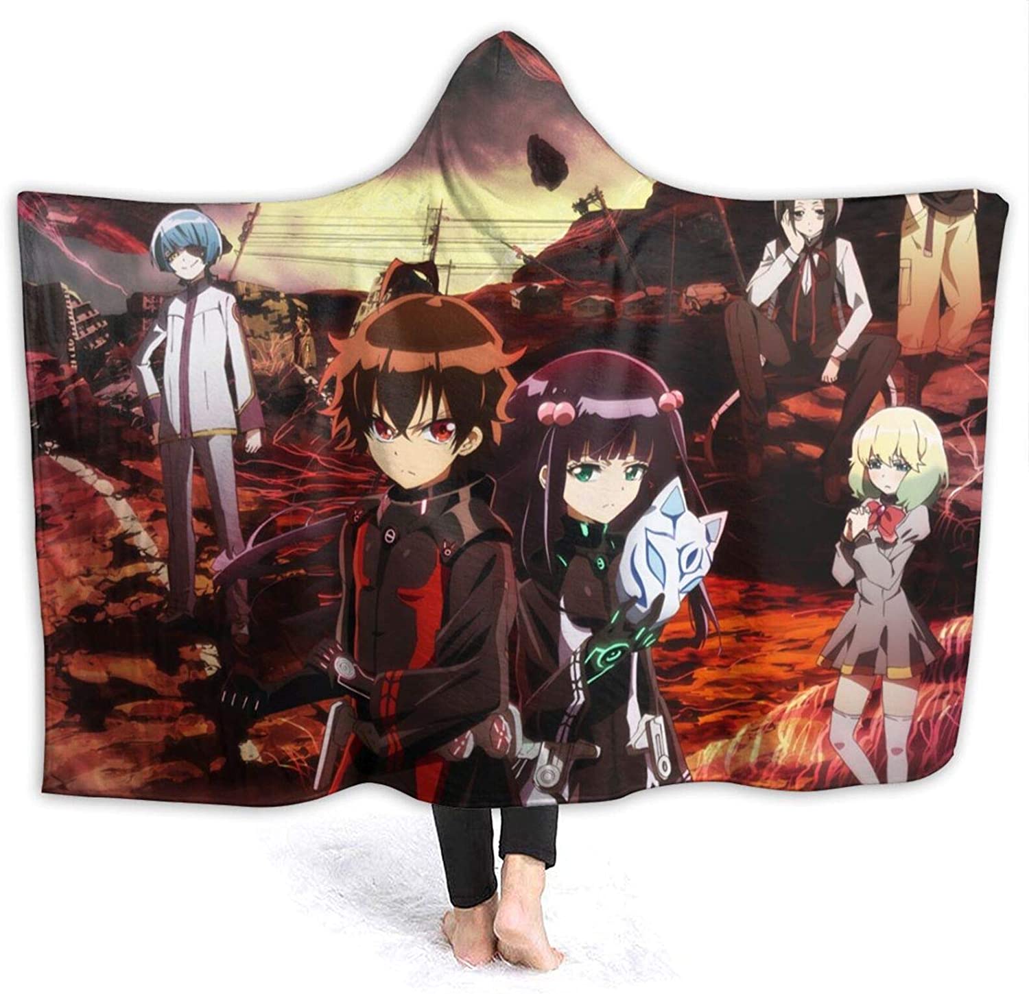 Twin Star Exorcists Flannel Hooded Blanket