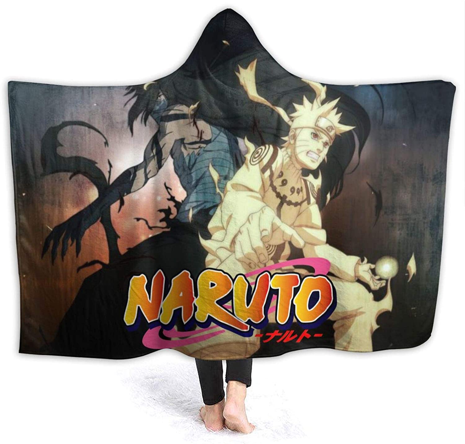 Unisex Adult Flannel Hooded Blanket - Naruto Throw Blanket