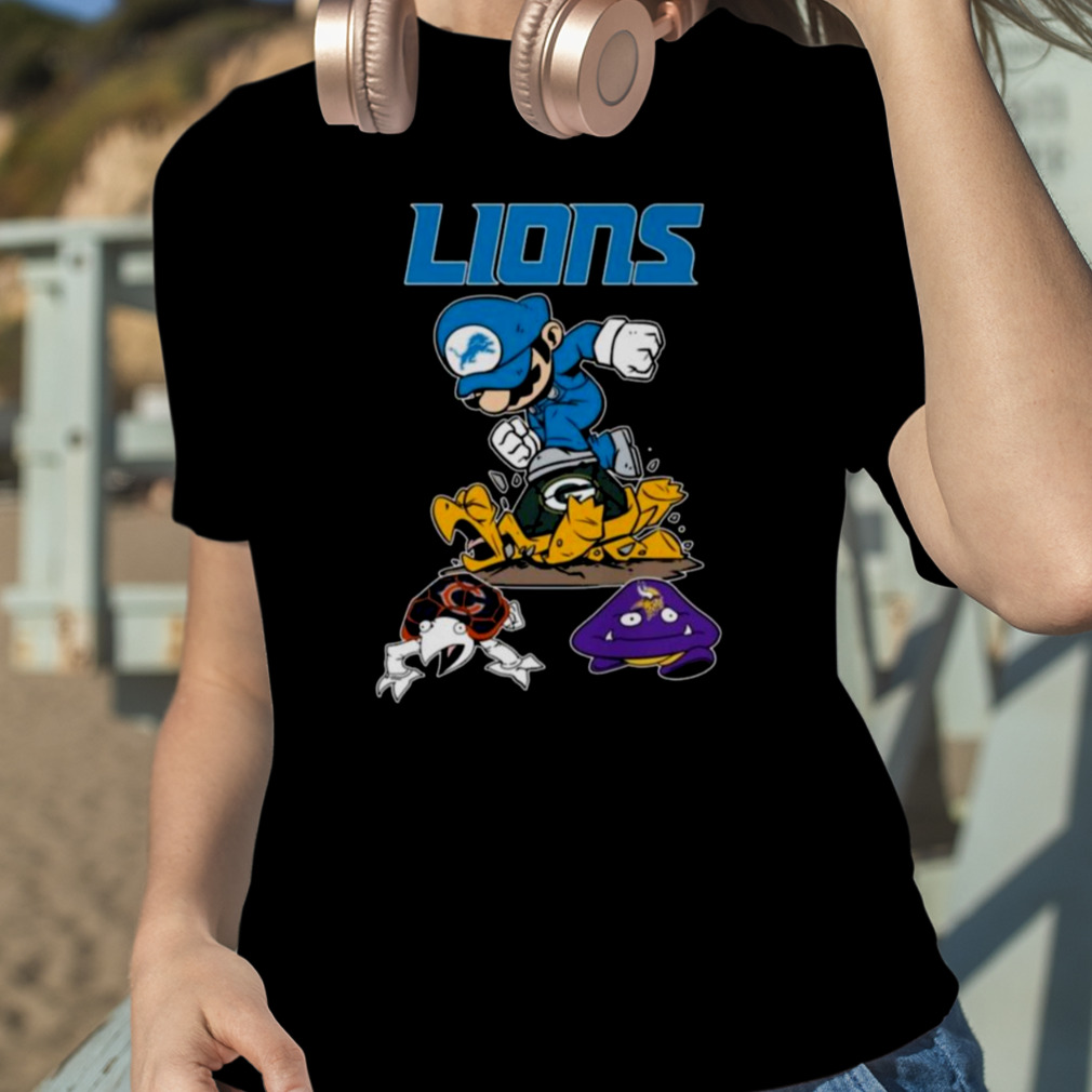 Super Mario Detroit Lions Packers Bears and Vikings Shirt - Limotees