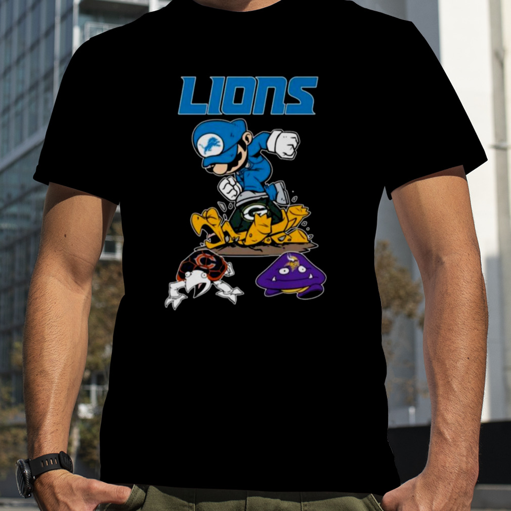 Super Mario Detroit Lions Packers Bears and Vikings Shirt - Limotees