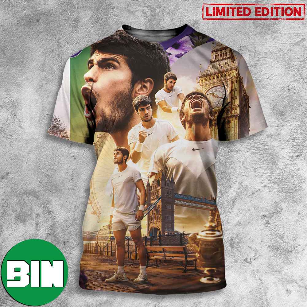 Your 2023 Wimbledon Men's Singles Champion Carlos Alcaraz 3D T-Shirt