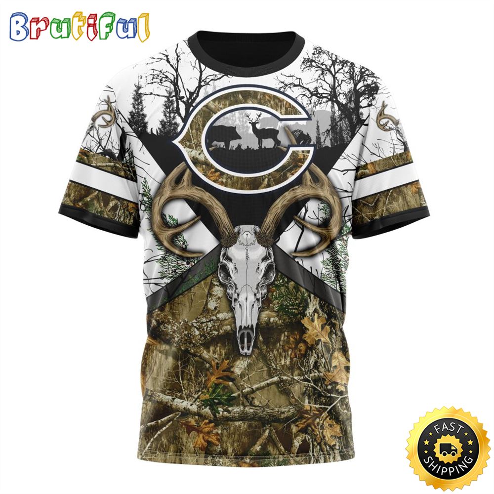 Chicago Bears Tee Shirts 3D Hand Skull For Men And Women