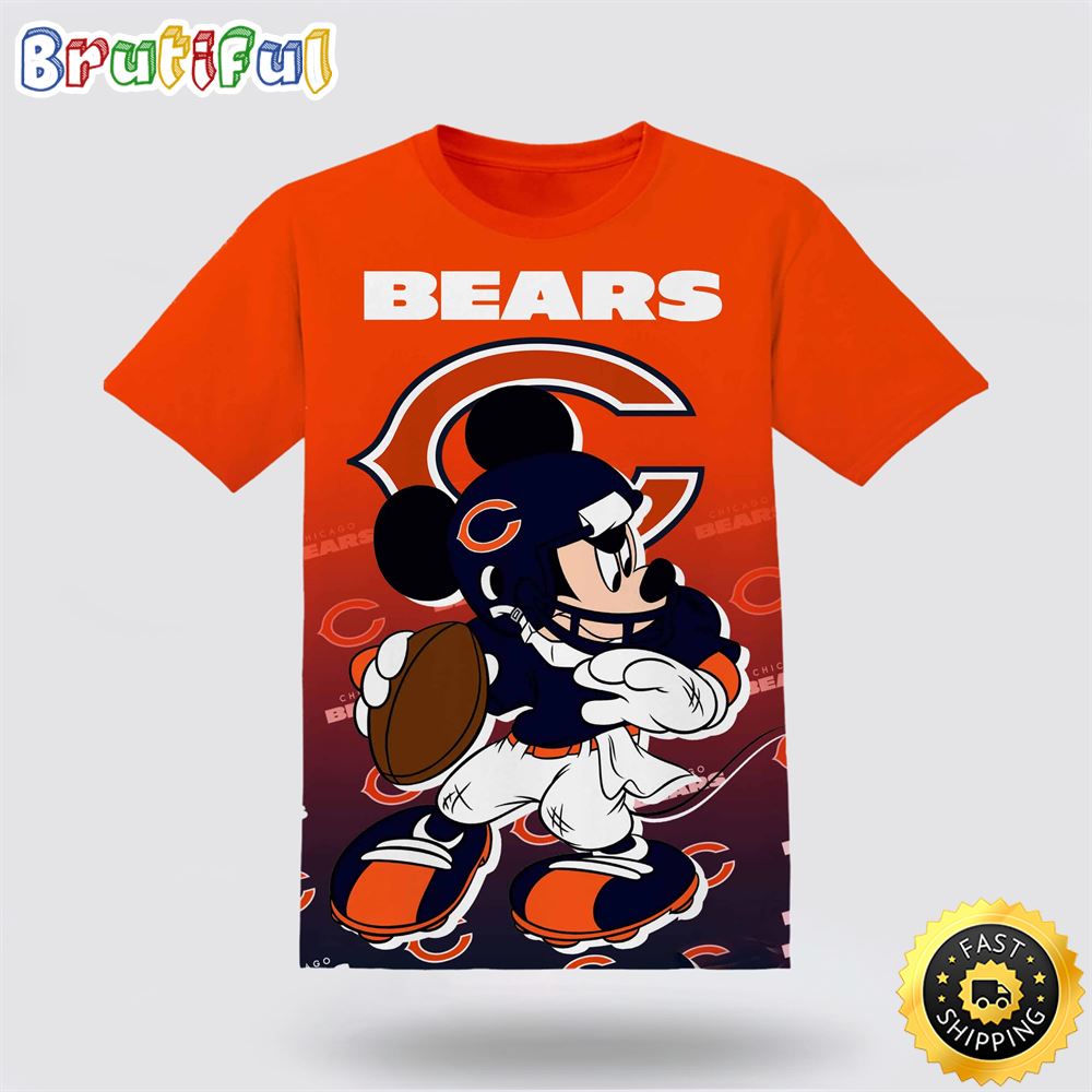 NFL Chicago Bears Funny 3D NFL Hawaiian Shirt Mickey All over