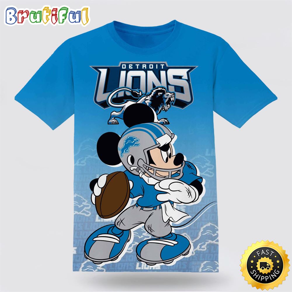 NFL T shirt For Sale 3D Custom Detroit Lions T shirts Cheap For