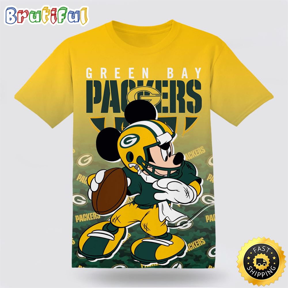 Green Bay Packers Hawaiian Shirt Mickey Graphic 3D Printed Gift