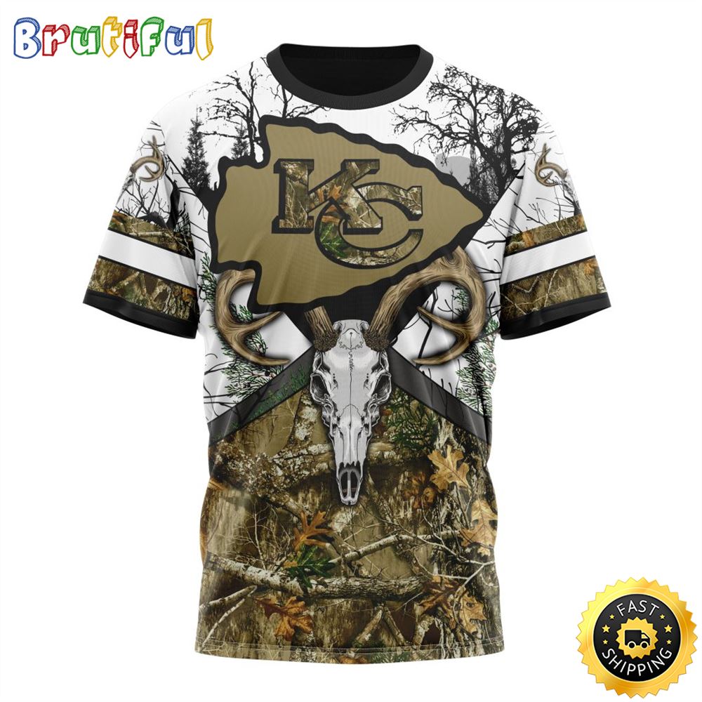 NFL Kansas City Chiefs Fans Camo Hunting Pattern All Over Printed 3D Shirt