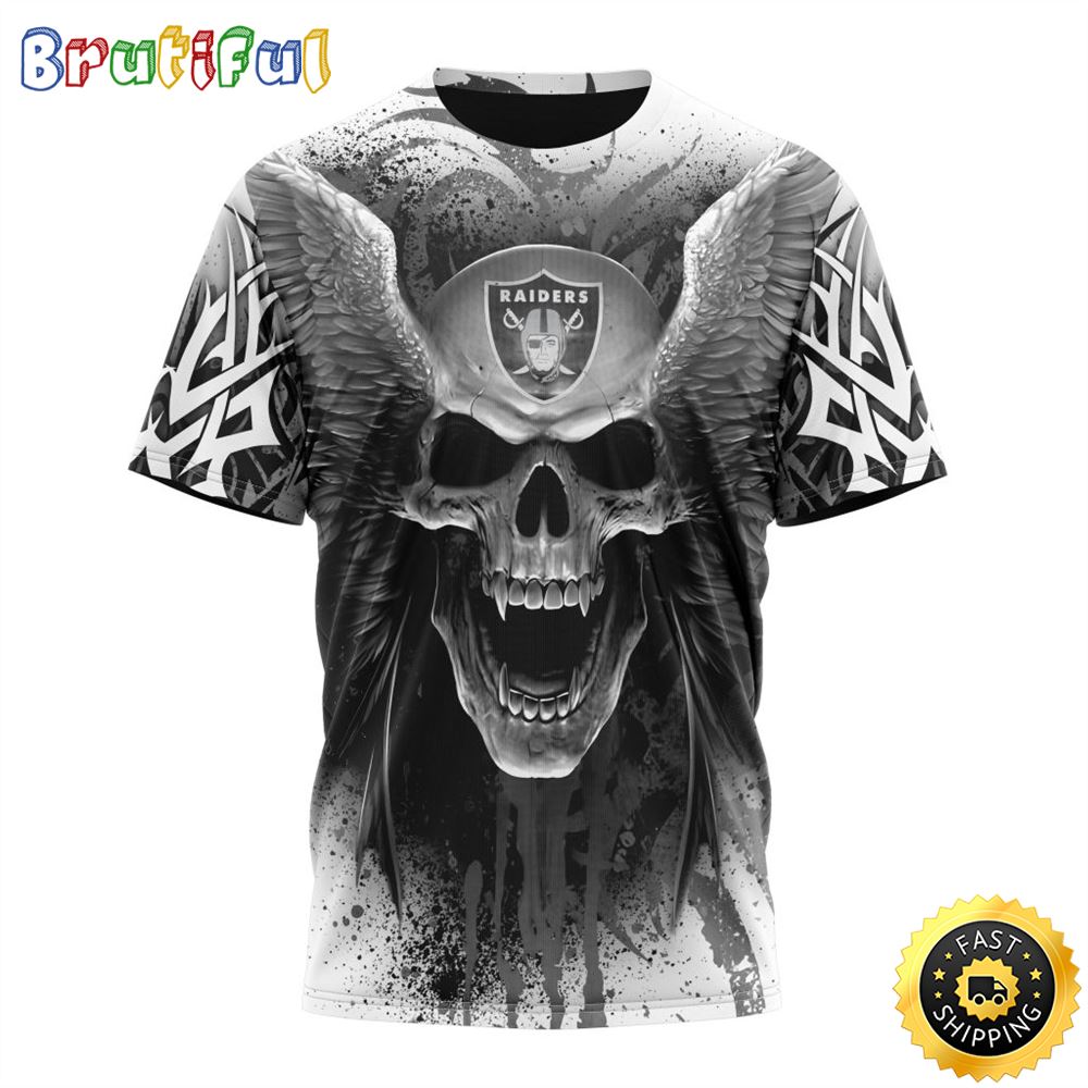 Oakland Raiders Nfl Football Skull Smoke Gray 3d Hoodie For Men For Women