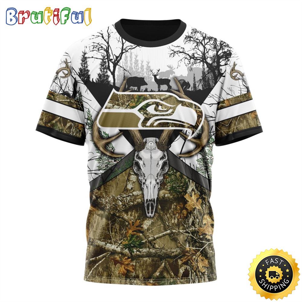 Seattle Seahawks Skull Background Smoke Hoodies Full Over Print