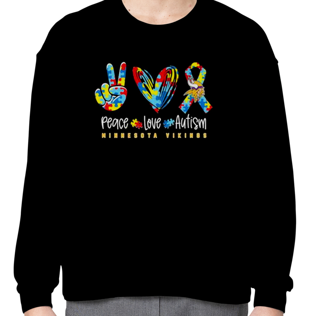 Peace Love Autism Minnesota Vikings Nfl Shirt - The Clothes You'll