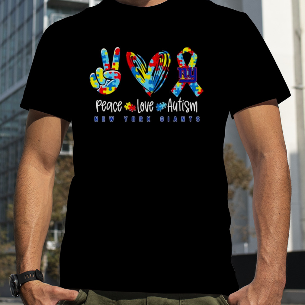 Peace Love Autism Awareness New York Giants Nfl Shirt - The Clothes You'll  Ever Need