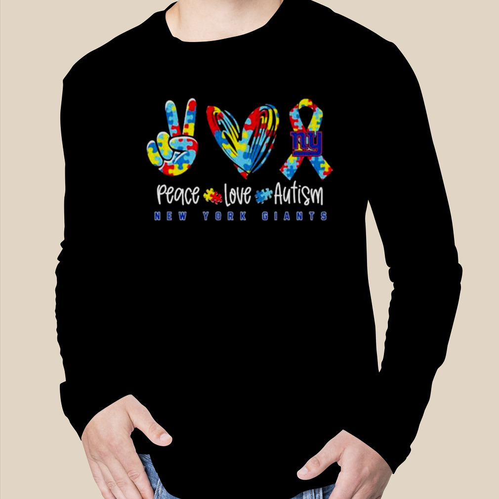 Peace Love Autism Awareness New York Giants Nfl Shirt - The Clothes You'll  Ever Need