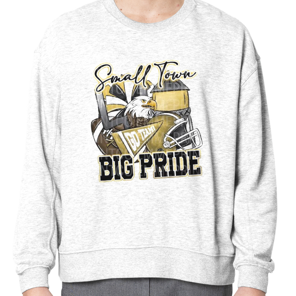 Small Town Go Team Big Pride Eagles Football Sublimation Design Shirt