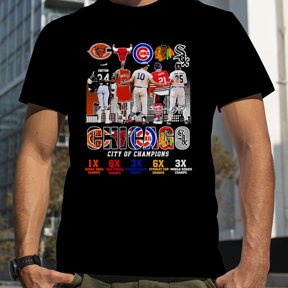 Bulls, Cubs, Blackhawks And Bears Chicago City Of Champions Shirt