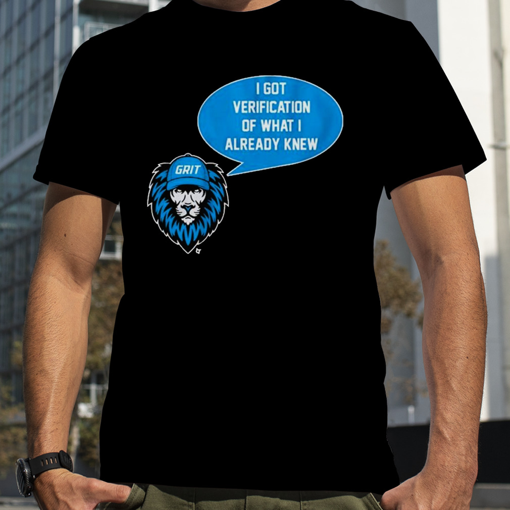 Detroit Lions Grit Verification Shirt - Peanutstee