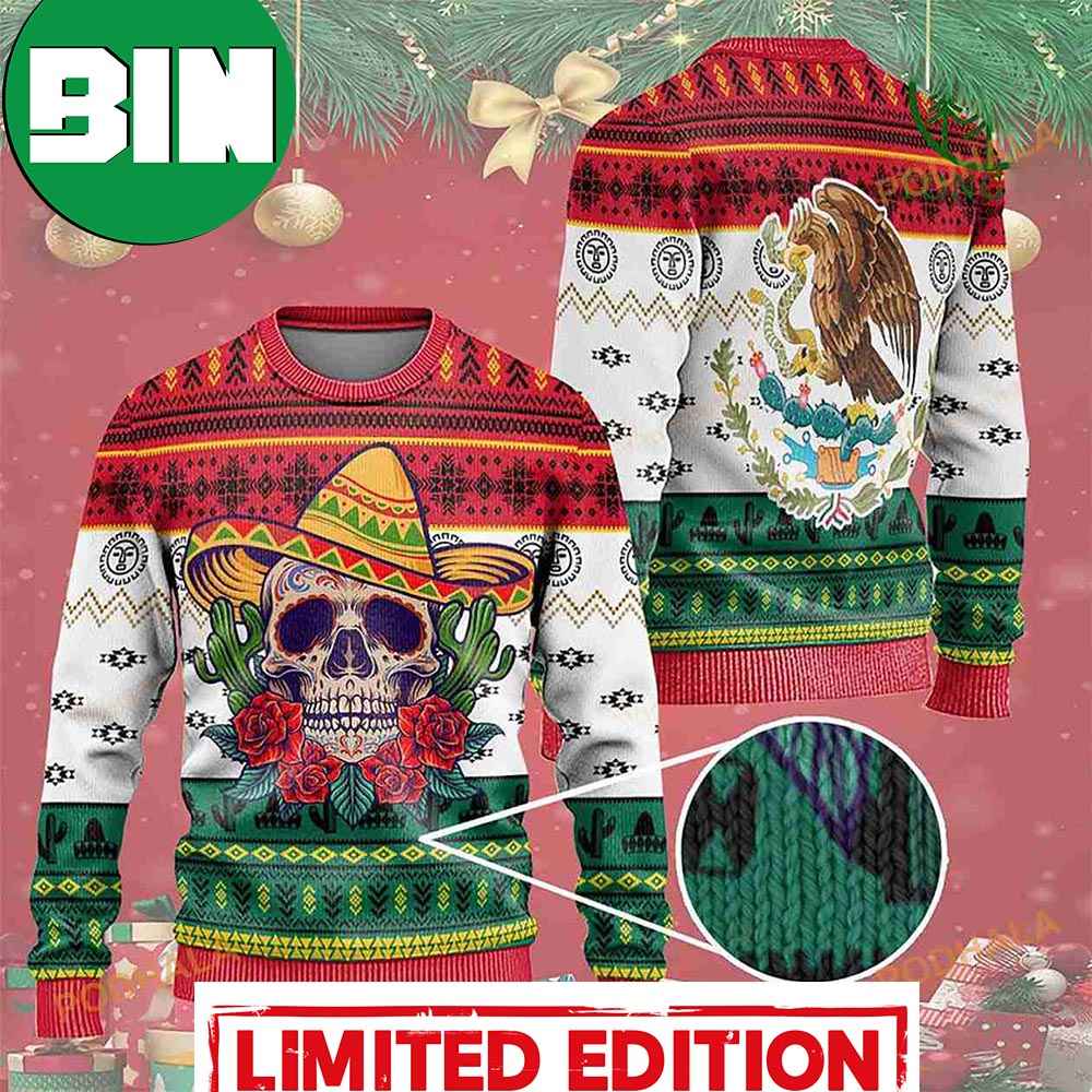 3D Christmas Mexico Skull Funny Ugly Sweaters