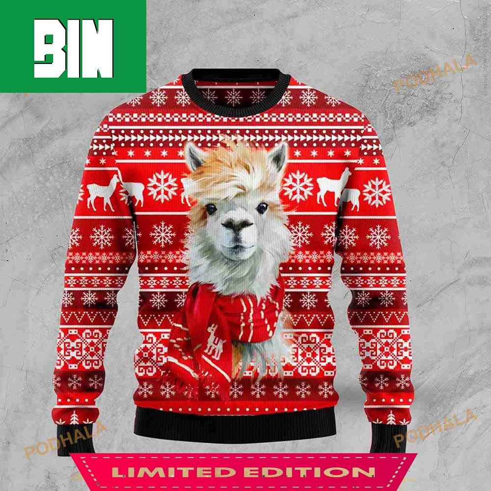 3D Festive Llama Xmas Ugly Christmas Sweater