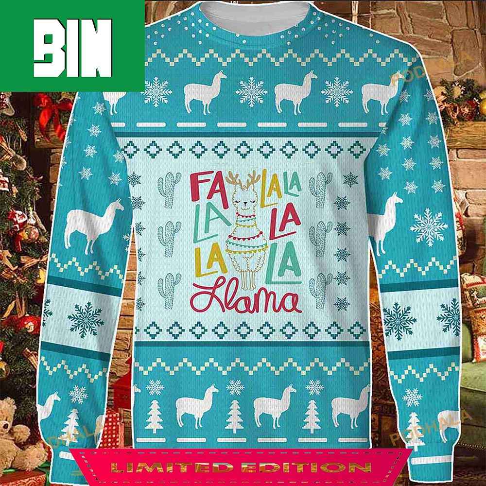 3D Fla La La Llama Awesome Christmas Funny Ugly Sweaters