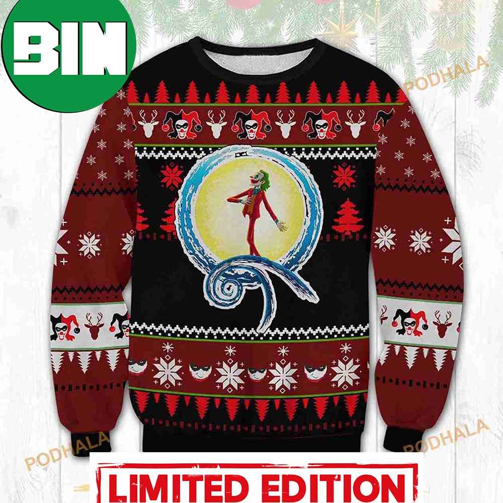 3D Joker Nightmare Before Christmas Style Funny Ugly Christmas Sweaters