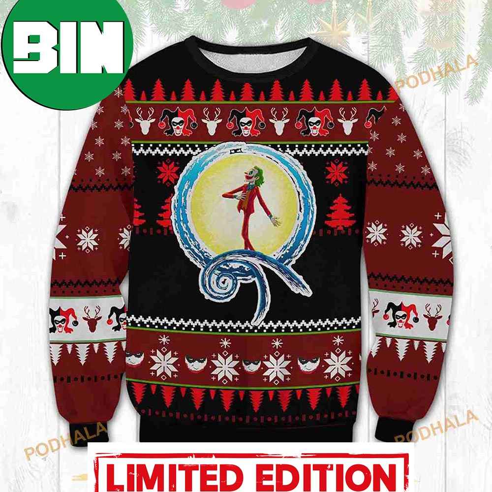 3D Joker Nightmare Before Christmas Style Funny Ugly Christmas Sweater