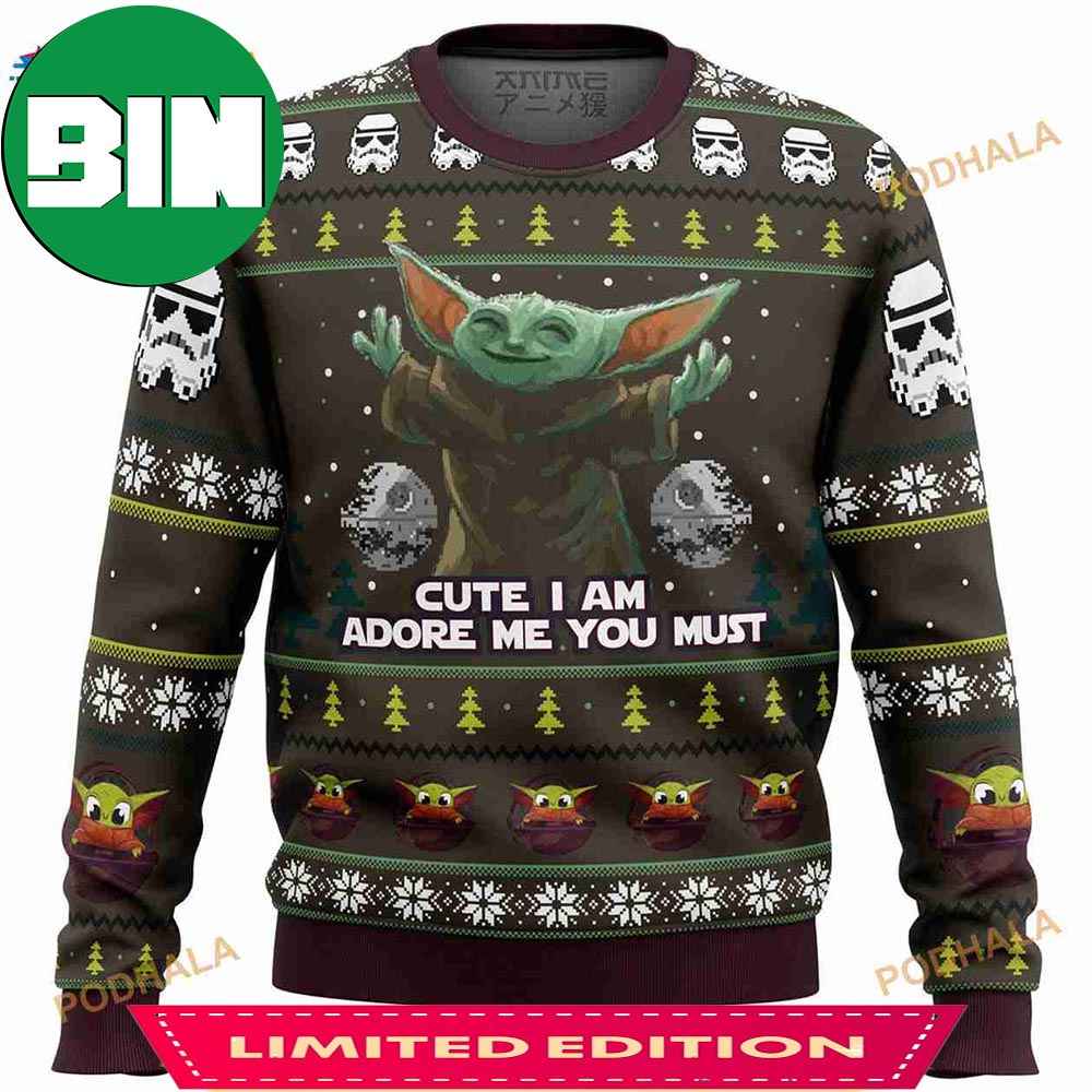 Baby Yoda Cute Mandalorion Star Wars Ugly Christmas Sweater