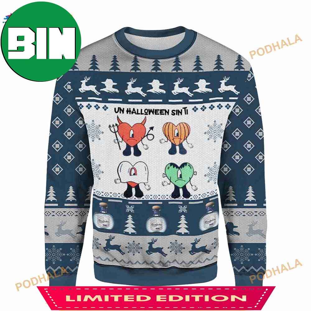 Bad Bunny Un Halloween Sin Ti Unique Gift For Men And Women Christmas 2023 Ugly Sweater