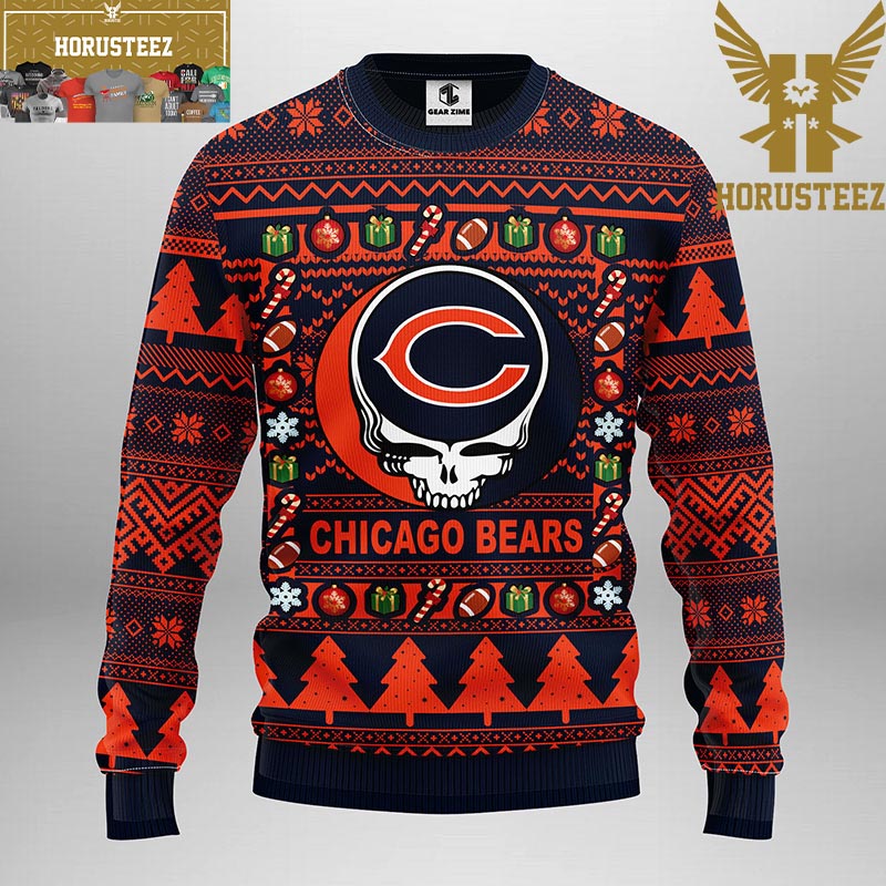 Chicago Bears Christmas Pine Tree Pattern Ugly Christmas Sweater