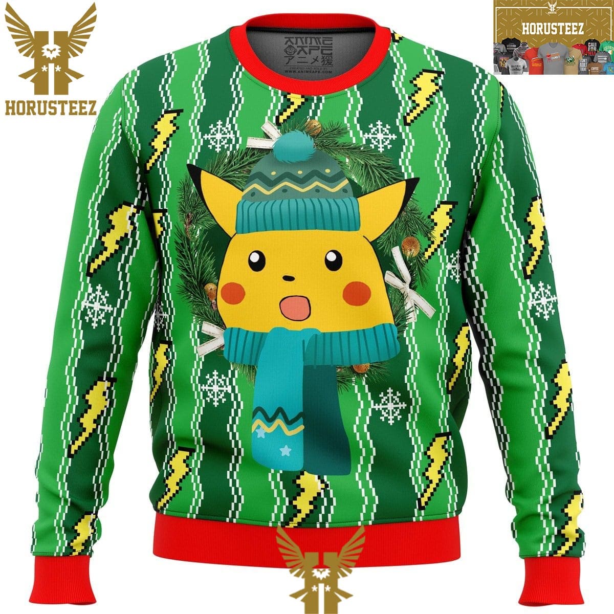 Christmas Cute Pikachu Pokemon Christmas Holiday Ugly Sweater