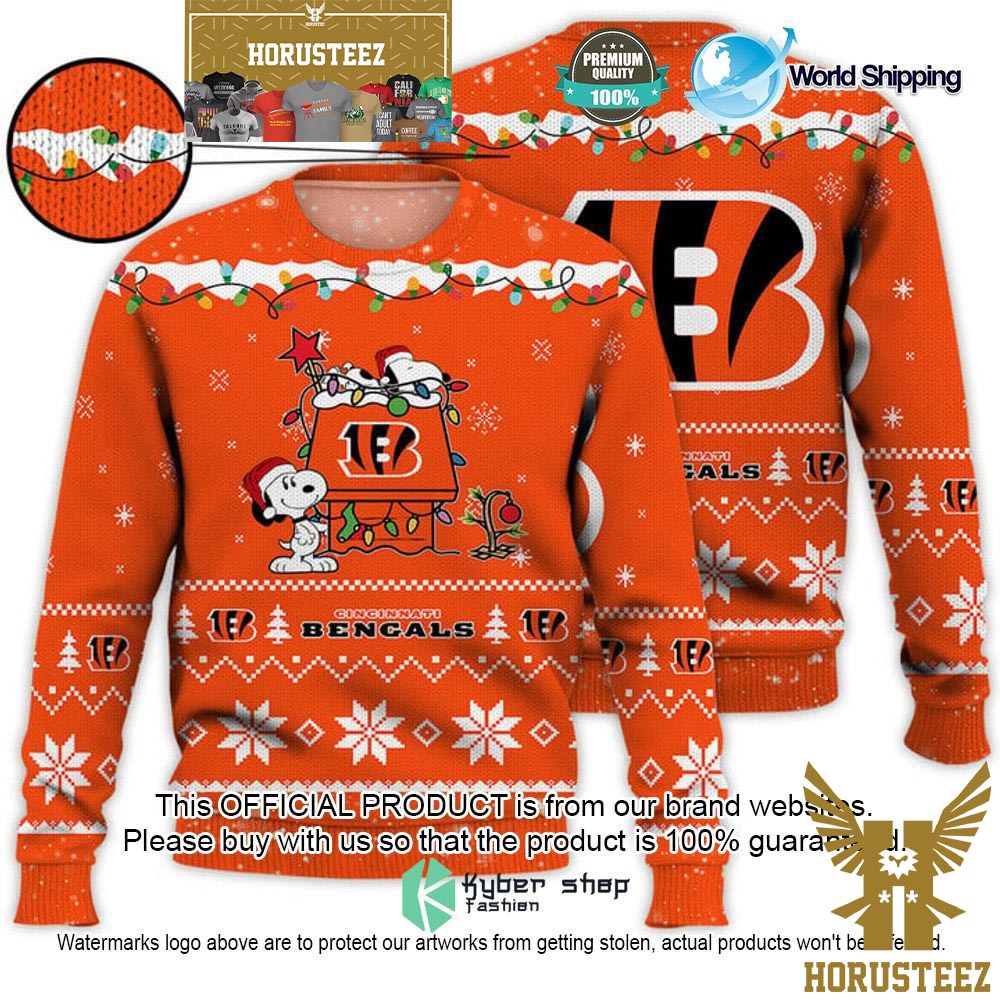 Cincinnati Bengals Light Up Ugly Sweater - Orange/Black