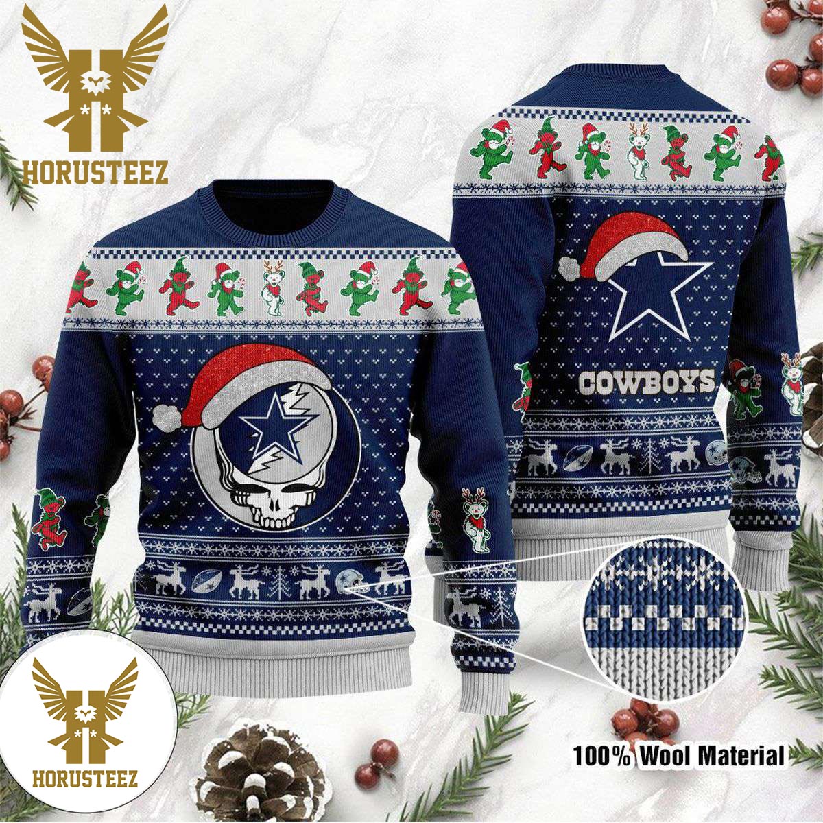 Dallas Cowboys Gnome de Noel Ugly Christmas Sweater - Dallas Cowboys Ugly  Sweater