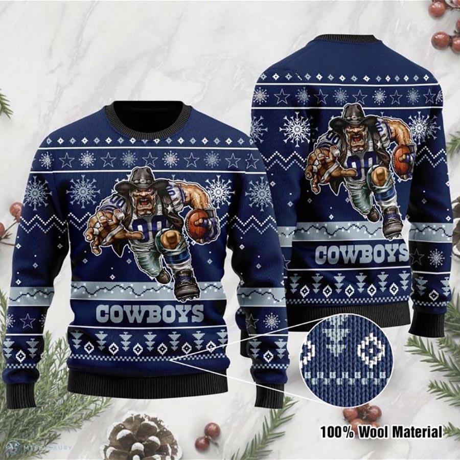 Sweaters  Dallas Cowboys Mexican Blanket Style Pullover Hoodie