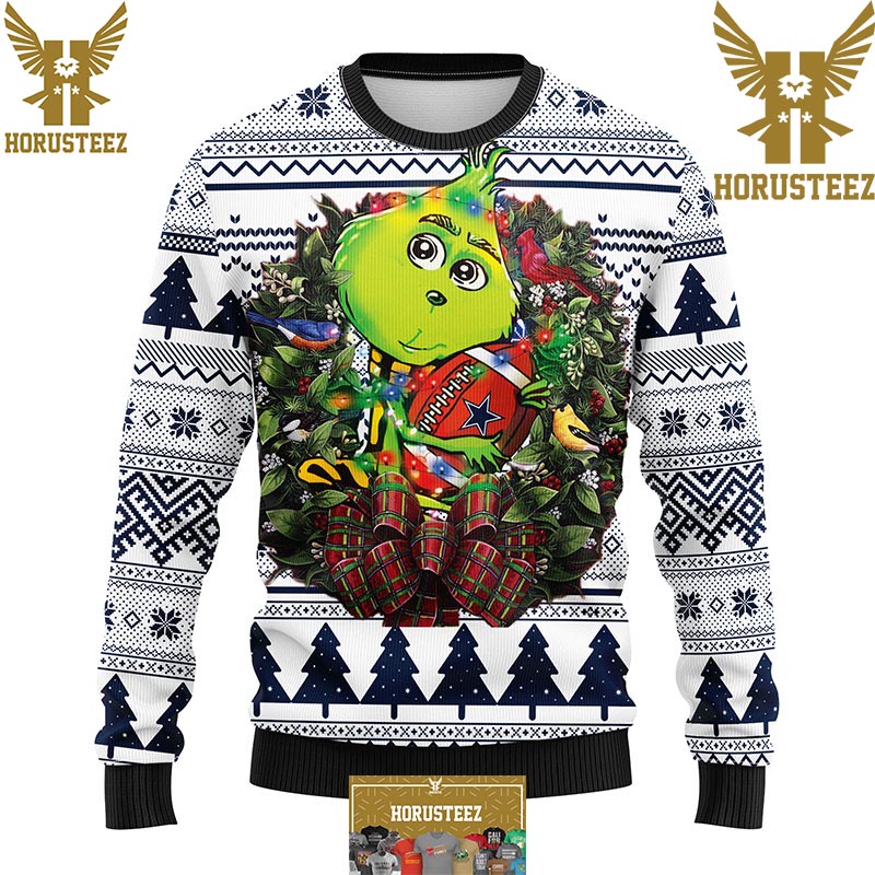 NFL Dallas Cowboys Logo Grinch Hug Cute Gift For Grinch Lover Ugly  Christmas Sweater - Freedomdesign