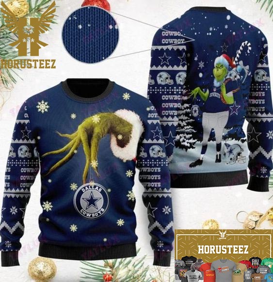 Dallas Cowboys Funny Grinch Ugly Christmas Sweater