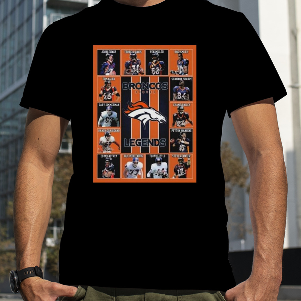 Denver Broncos Legends John Elway Von Miller Tom Shannon Sharpe Photo  Design Shirt